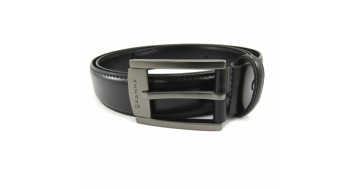 Ceinture Cuir Azzaro noir 25 mm L1714